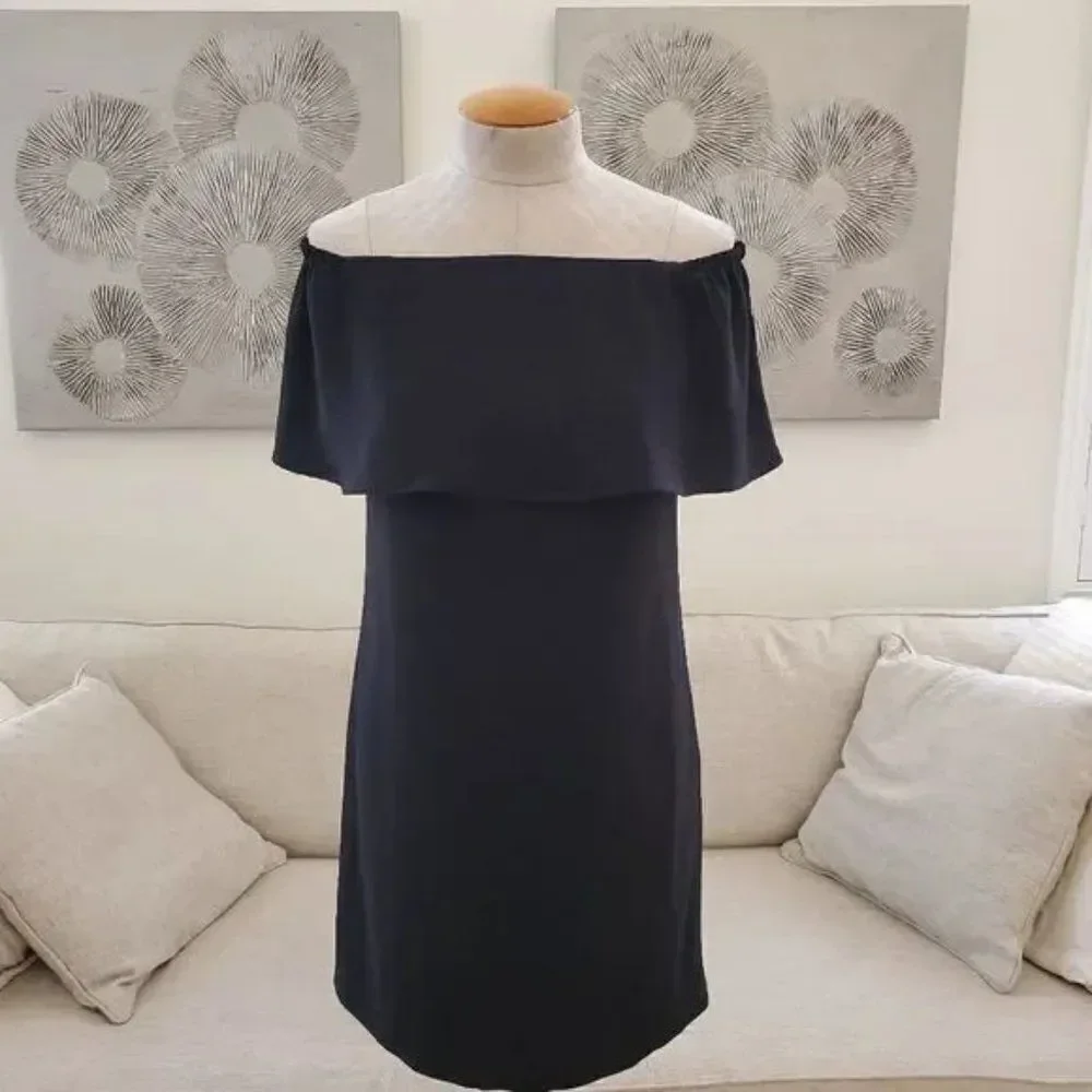 🌹 CHARLES HENRY 🌹 NEW - Black Off Shoulder Mini Dress - [XS in Black]